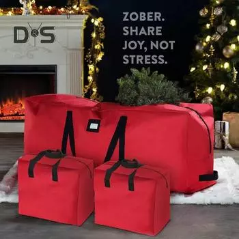 Сумка для хранения новогодней елки с усиленной ручкой, застежкой-молнией, большой вместимостью, широким отверстием, очень большой искусственной новогодней елки L