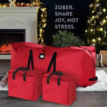 Сумка для хранения новогодней елки с усиленной ручкой, застежкой-молнией, большой вместимостью, широким отверстием, очень большой искусственной новогодней елки L