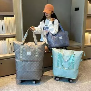 Сумка для хранения объемом 36–55 л. Расширяемая сумка для хранения со съемными колесиками. Сумка для багажа для домашних путешествий. зелёный