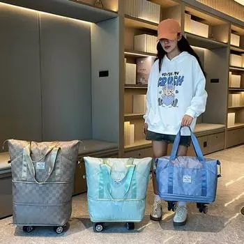 Сумка для хранения объемом 36–55 л. Расширяемая сумка для хранения со съемными колесиками. Сумка для багажа для домашних путешествий. зелёный