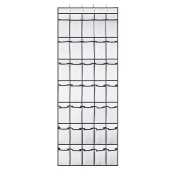 Сумка для хранения обуви 35 отделений Большая вместимость Простая установка Дверца для подвешивания обуви белый