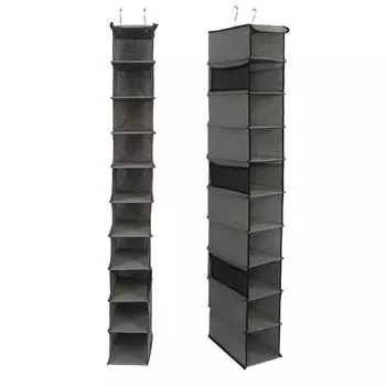 Сумка для хранения обуви с 6 сетчатыми карманами, 10 слоев, большая вместимость, водонепроницаемая серый