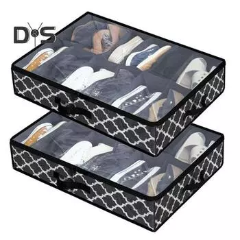 Сумка для хранения обуви Складной контейнер для обуви с ручками Большая вместимость с несколькими отделениями Складной дизайн Органайзер для обуви One Size C