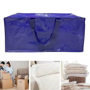 Сумка для хранения Очень большая сумка для переезда с прочными ручками Универсальный лоскутный органайзер для хранения одежды для дома темно-синий