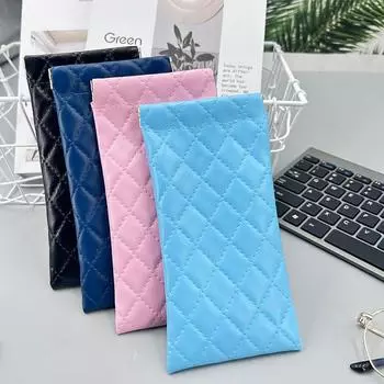 Сумка для хранения очков из искусственной кожи, автоматический закрытый футляр для солнцезащитных очков, водонепроницаемый чехол, защитный чехол для очков, сумка для хранения очков темно-синий