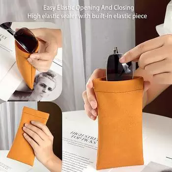 Сумка для хранения очков из искусственной кожи, автоматический закрытый футляр для солнцезащитных очков, водонепроницаемый чехол, защитный чехол для очков, сумка для хранения очков Random Color