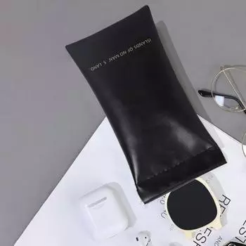 Сумка для хранения очков из утолщенной искусственной кожи, водонепроницаемая, однотонная, с металлическим пружинным отверстием, портативная, легкая, дорожная, косметичка, наушники