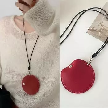 Сумка для хранения очков, подвеска, унисекс, кожаный чехол, солнцезащитные очки, брелок, цепочка, портативная, цветная сумка для чтения, ожерелье A3