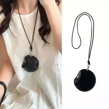 Сумка для хранения очков, подвеска, унисекс, кожаный чехол, солнцезащитные очки, брелок, цепочка, портативная, цветная сумка для чтения, ожерелье A1