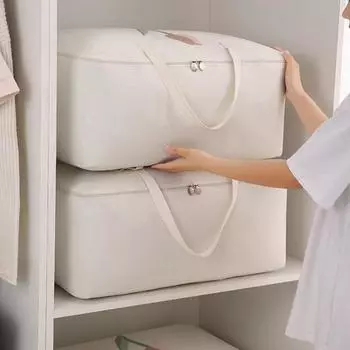 Сумка для хранения одеял с металлической молнией, большой емкости, влагостойкая, многоразовая, одеяла, подушки S серый