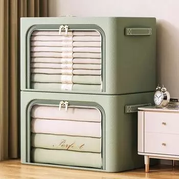 Сумка для хранения одеял с прозрачным окном, застежкой-молнией и ручкой, водонепроницаемая, большая сумка для хранения одежды S зелёный