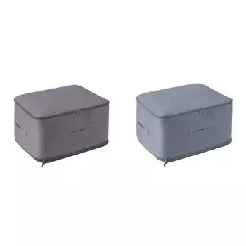 # Сумка для хранения одеял, сумка с пододеяльником, двойная молния для домашнего общежития (серый)