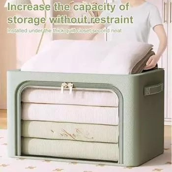 Сумка для хранения одеяла с прозрачным окном, застежкой-молнией, дизайном ручки, водонепроницаемая, большие одеяла, одежда S серый