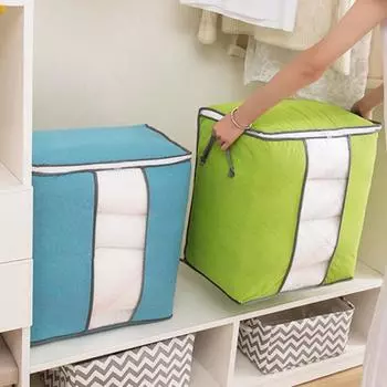 Сумка для хранения одеяла, застежка-молния, грязеотталкивающая нетканая ткань, устойчивая к разрыву сумка для хранения одеял для свитеров зелёный