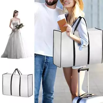 Сумка для хранения одежды для свадебного платья из нетканого материала, чехол для свадебного платья полной длины, протектор для свадебного платья, органайзер для одежды 1pcs белый