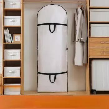 Сумка для хранения одежды, домашнее пальто, костюм, подвесной карман, складной костюм, свадебное платье, пылезащитный чехол 60x180cm белый