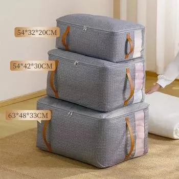 Сумка для хранения одежды с ручкой, застежкой-молнией, большой вместимости, прозрачная подушка с окном, одеяло M