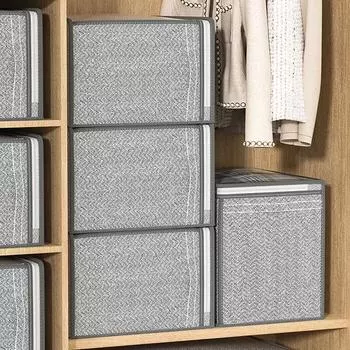 Сумка для хранения одежды с застежкой-молнией, большая вместительная пылезащитная корзина для хранения одеяла, органайзер для одежды серый