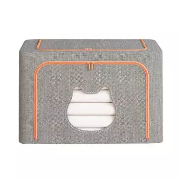 Сумка для хранения одежды со стальным каркасом, большая вместимость, складной ящик для хранения одежды, органайзер для шкафа серый