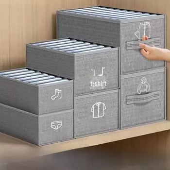 Сумка для хранения одежды в ящике гардероба с сетчатым отделением для брюк и носков.