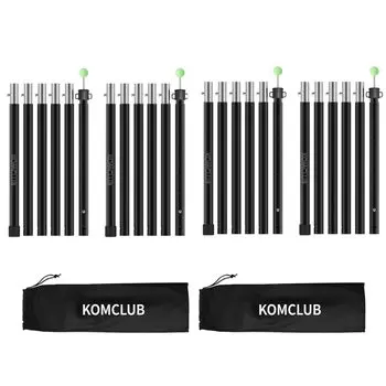 Сумка для хранения палаточного брезента KOMCLUB MAX Диаметр высота кнопка легко хранить стойка для палатки для кемпинга набор из 4 стоек, стойка, 40 см, 240 см, 24 мм, 25 уровней чёрный