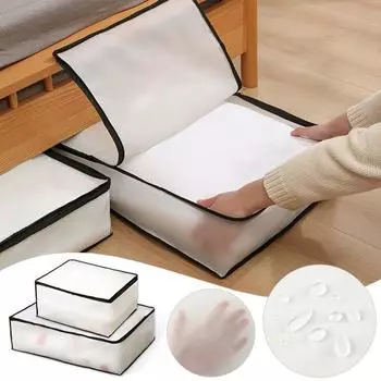 Сумка для хранения PEVA Складные сумки для хранения одежды из стеганого одеяла Прозрачные сумки для сортировки пододеяльников Водонепроницаемый пылезащитный чехол Органайзер для шкафа As picture show