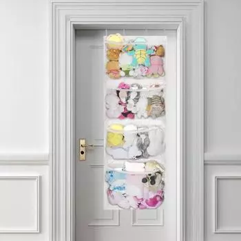 Сумка для хранения плюшевых игрушек Yousheng, большая вместимость, простая установка, дышащая, подвесная сумка для мягких игрушек, органайзер для игрушек белый