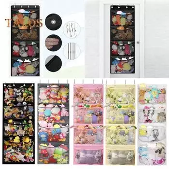 Сумка для хранения плюшевых игрушек-животных, очень большая вместимость, простая установка, дышащая, подвесная сумка для мягких игрушек, органайзер для игрушек белый