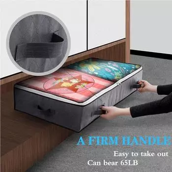 Сумка для хранения под кроватью, переносная складная сумка для одеяла, ящик для хранения одежды, пылезащитный органайзер большой емкости, новый A чёрный