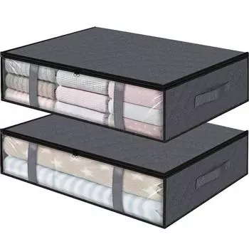 Сумка для хранения под кроватью, складная сумка для хранения одеяла, большая вместимость, пылезащитные сумки для игрушек, влаго-пыленепроницаемый органайзер 60X45X15cm