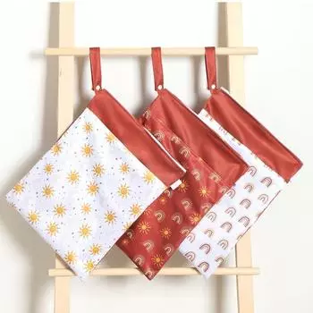 Сумка для хранения подгузников с ручкой-кнопкой, 2 кармана, дизайн PUL, подвесная сумка для детской кроватки, сумка-люлька для подгузников для ежедневного использования 30*40cm I