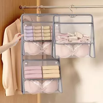 Сумка для хранения Подвесная сетчатая сумка Сумка для хранения Артефакт Гардероб Нижнее белье Носки Сумка для хранения S розовый