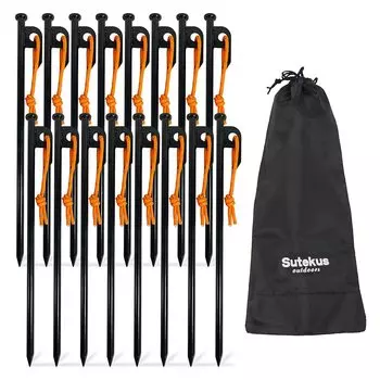 Сумка для хранения походного снаряжения Sutekus Tarp Tent Peg Stake 30 см, в комплекте 16 шт. (Установить строки)