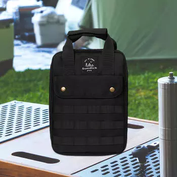 Сумка для хранения походной посуды, сумка для кухонных принадлежностей, сумка для барбекю, путешествия чёрный