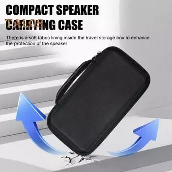 Сумка для хранения портативных динамиков с ручкой, застежкой-молнией, ударопрочный, с мягкой подкладкой, жесткий чехол для переноски Soundlink чёрный