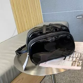 Сумка для хранения Прозрачный водонепроницаемый рюкзак большой емкости Многоцелевой одобренный стадион Прозрачная сумка через плечо Кошелек для женщин чёрный