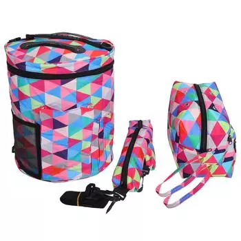 Сумка для хранения пряжи из цветной ткани Оксфорд с пеналом для организации вязания