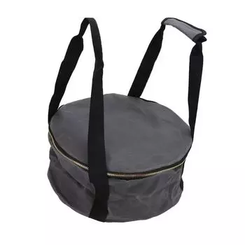Сумка для хранения Пылезащитная Холщовая на молнии Сумка для хранения посуды для сковороды-пароварки для кемпинга Темно-серая