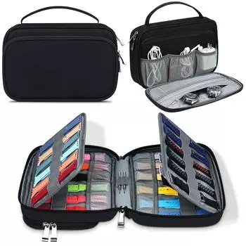 Сумка для хранения ремешков для часов, футляр для хранения ремешков для часов, вмещает 36 ремешков для смарт-часов, сумка-органайзер для путешествий для ремешков для часов Apple Watch, штифт для часов чёрный