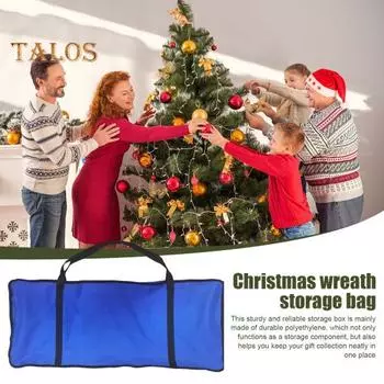 Сумка для хранения рождественских венков, органайзеры из упаковочной бумаги с ручкой, застежкой-молнией, водонепроницаемая, прочная сумка для хранения с внутренними карманами чёрный