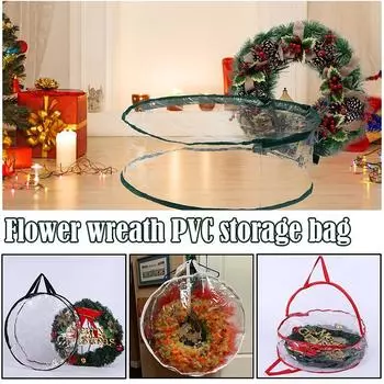 Сумка для хранения рождественских венков, водонепроницаемая круглая сумка для хранения украшений на молнии S красный