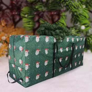 Сумка для хранения рождественской елки, водонепроницаемая гладкая молния, ткань Оксфорд, органайзер для рождественской елки с ручками для дома B зелёный
