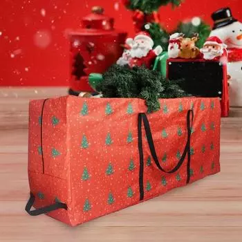 Сумка для хранения рождественской елки Yousheng, водонепроницаемая, с гладкими молниями, из ткани Оксфорд, органайзер для рождественской елки с ручками для дома B зелёный