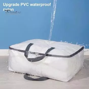 Сумка для хранения с усиленной ручкой, грузоподъемность 75 кг, большая вместимость, водонепроницаемый складной органайзер для одеял M розовый