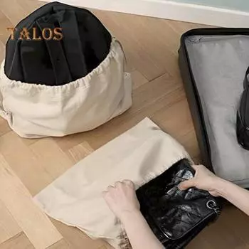 Сумка для хранения с затягивающимся шнурком, вместительная, пылезащитная, многоцелевая, многоразовая, для хранения конфет, органайзер для мелочей S бежевый