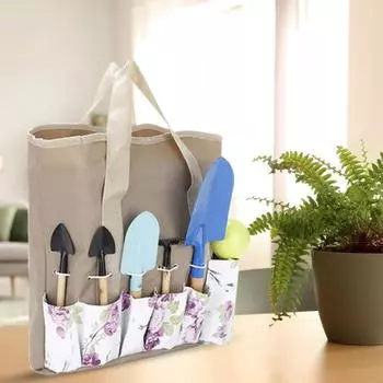 Сумка для хранения садового инвентаря с несколькими карманами, большой вместимостью, с максимальной нагрузкой, ручками, лопатой, граблями, перчатками, сумка для хранения