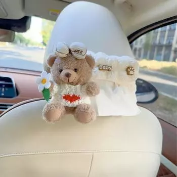 Сумка для хранения салфеток в виде животных для автомобиля, сумка для хранения салфеток в виде плюшевого медведя, контейнер для салфеток для лица в виде животных для автомобиля, дома на колесах