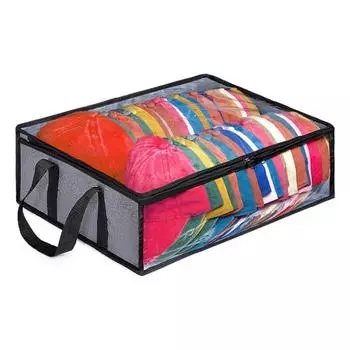 Сумка для хранения шляп, большая вместимость, легкий доступ, вмещает 40 бейсболок, складная с прочными ручками, прозрачная сумка-органайзер для шляп