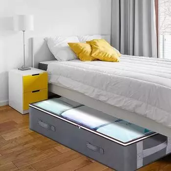 Сумка для хранения, складной органайзер для одежды, стеганое одеяло, с ручкой, застежка-молния, большая вместимость, пыле- и влагонепроницаемая сумка для игрушек и одежды S