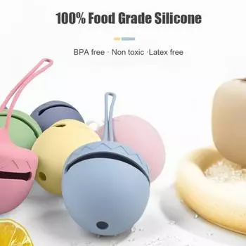 Сумка для хранения соски, портативный силиконовый держатель для соски, милый контейнер для хранения сосок в форме сосновой шишки для дома синий